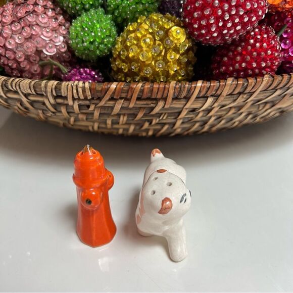 Quirky Vintage Dog and Fire Hydrant Salt and Pepper Shakers Set - Picture 4 of 7